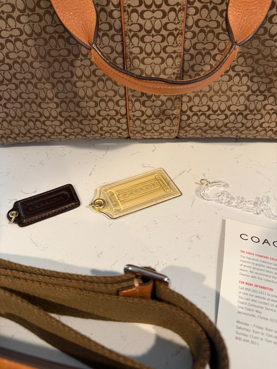 Coach Tan and Brown Signature Canvas Laptop Briefcase - Picture 3 of 7